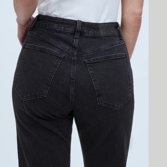 NEW Madewell Black Belmere Wash Comfort Stretch Curvy 90s Straight Jean Size 32 - Picture 4 of 10